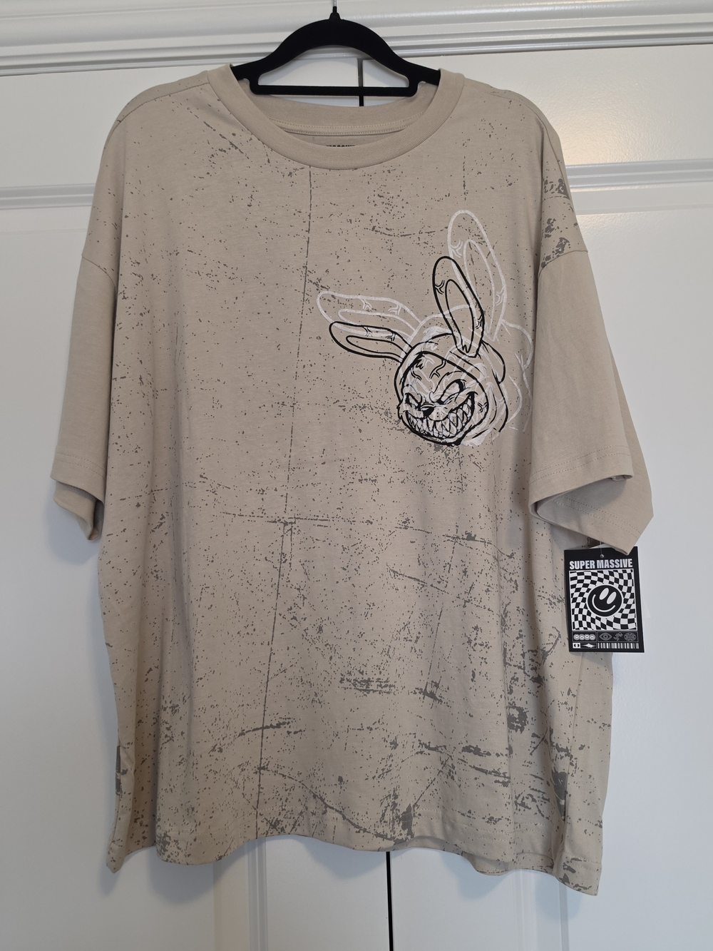 NEW SUPER MASSIVE OVERSIZED DOUBLE SIDED GRAPHIC RABBIT T-SHIRT L Y2K STREETWEAR